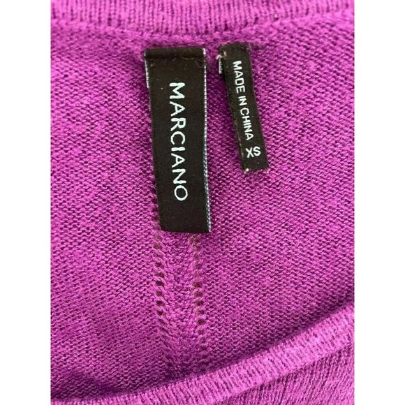Marciano Women's Sweater Pullover Tunic Purple Wool Long Sleeves Round Neck XS - Picture 11 of 12